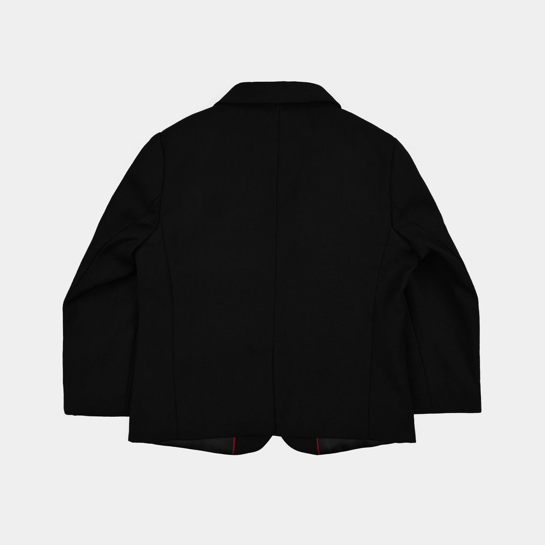 Boys Cotton, Polyester Coat Pant-BLACK