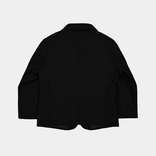 Boys Cotton, Polyester Coat Pant-BLACK