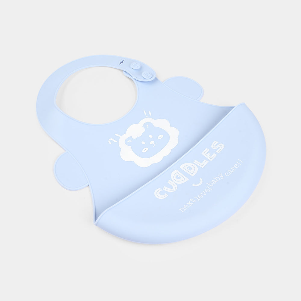 Fold & Go Cuddles Silicon Baby Bib | Blue
