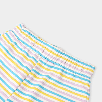 Infant Girls Cotton Jersey 2 Piece Set Ice Cream & Stripes-White