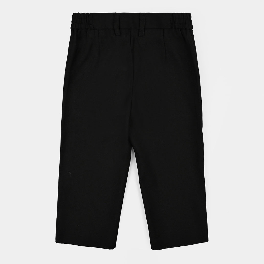 Boys Cotton, Polyester Coat Pant-BLACK