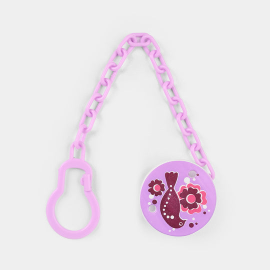 Baby Pacifier Clip W/Chain Purple