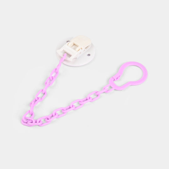 Baby Pacifier Clip W/Chain Purple