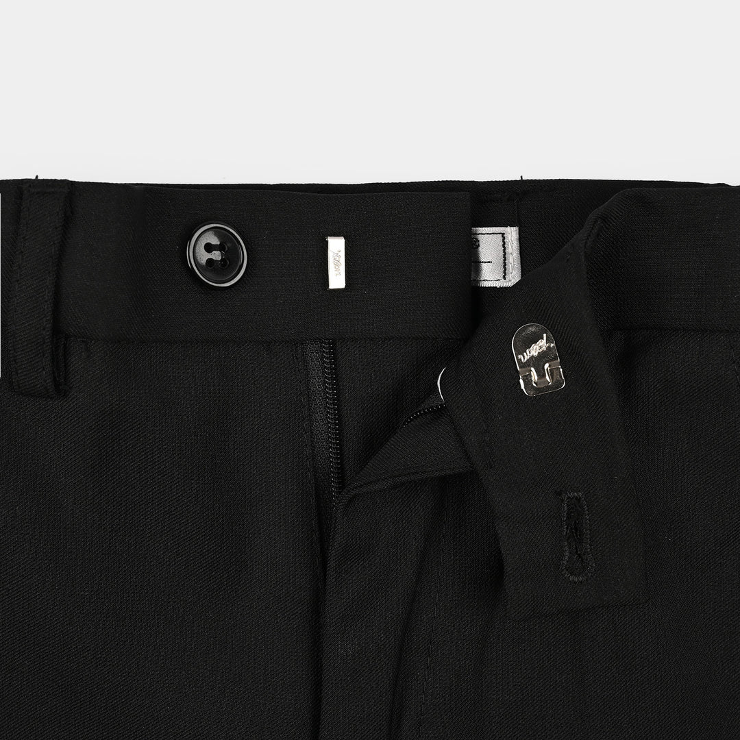 Boys Cotton, Polyester Coat Pant-BLACK