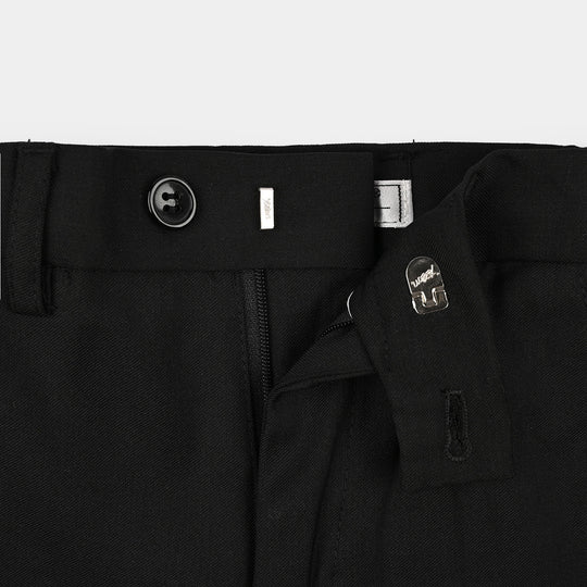 Boys Cotton, Polyester Coat Pant-BLACK