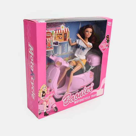 11.5 Inch Doll With Motorcycle