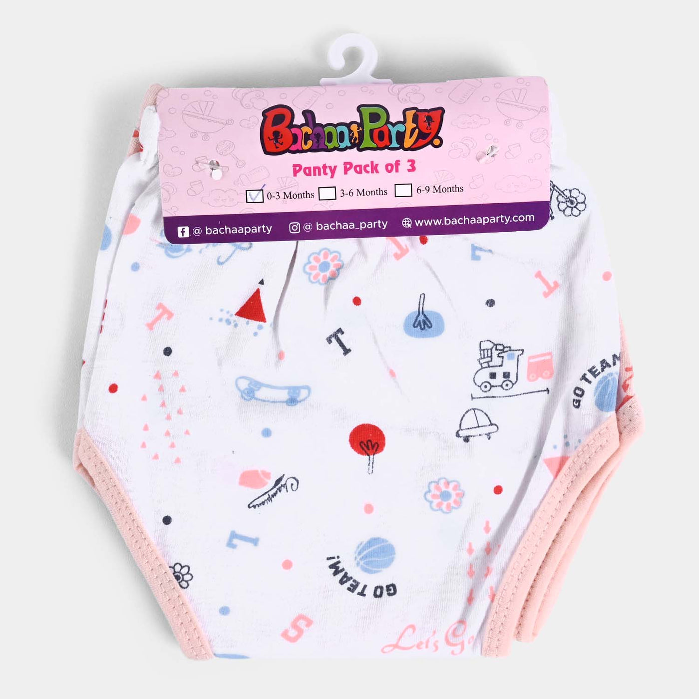 Cotton Panty pack of 3, | 0-3M