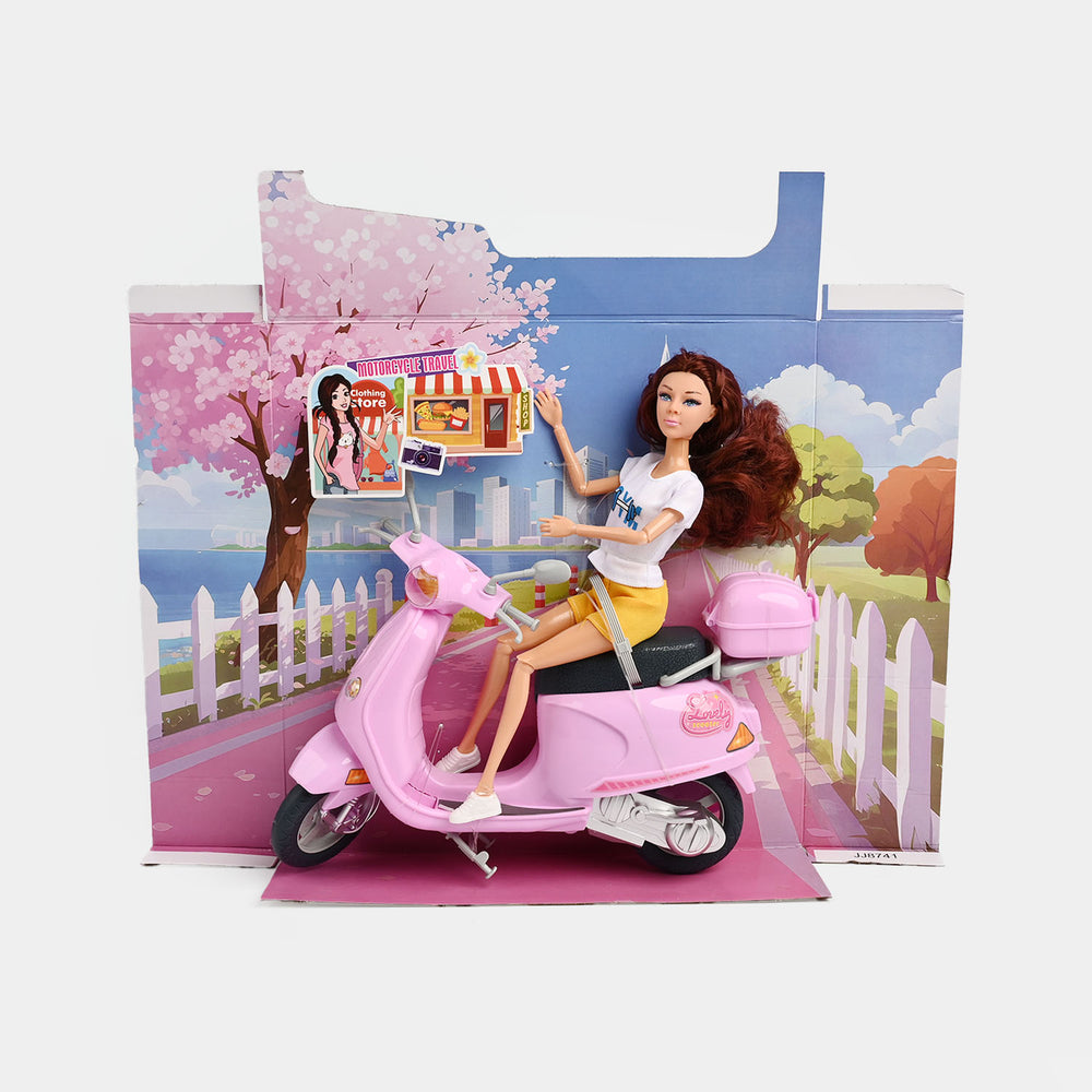 11.5 Inch Doll With Motorcycle