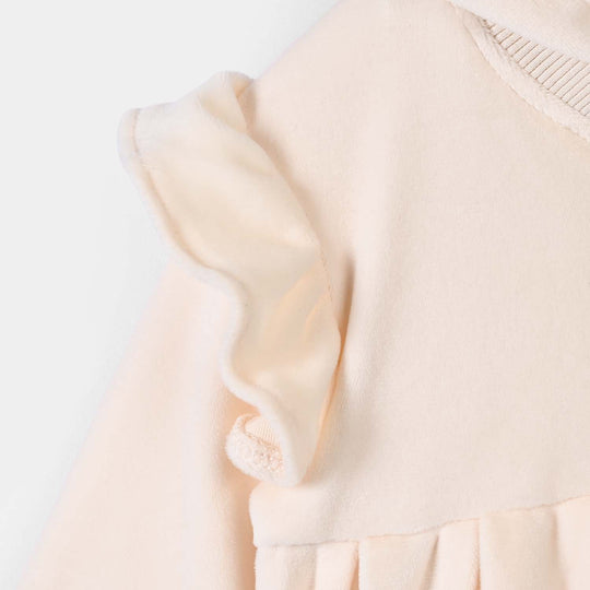 Infant Girls Velour Jacket Be Happy-Off.White