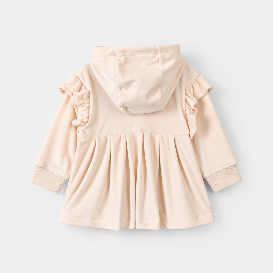 Infant Girls Velour Jacket Be Happy-Off.White