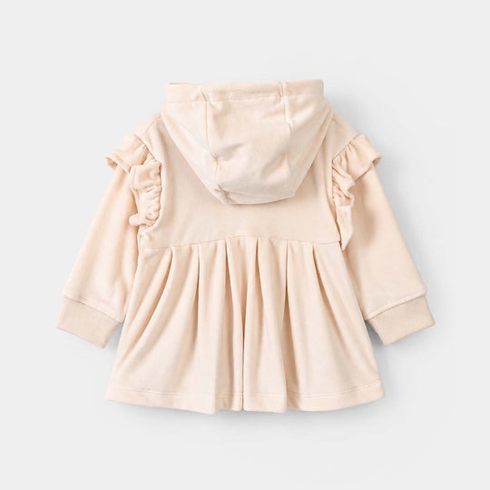 Infant Girls Velour Jacket Be Happy-Off.White