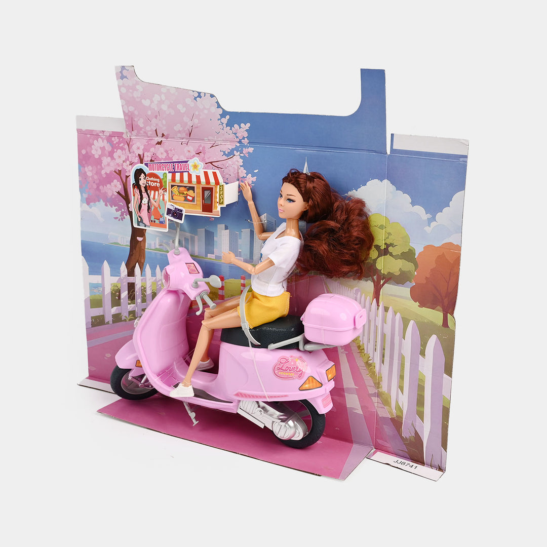 11.5 Inch Doll With Motorcycle