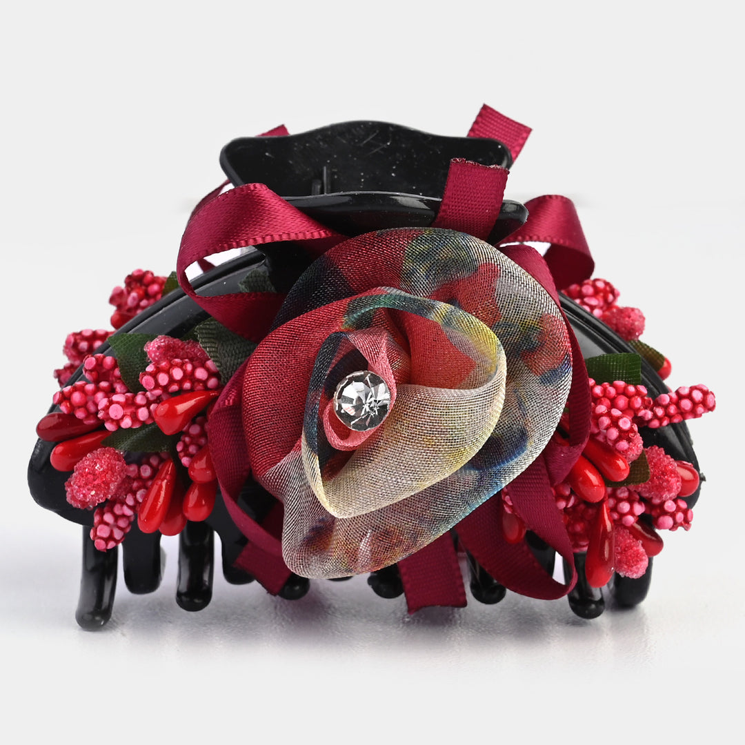 Girls Flower Hair Catcher/Claw Clip