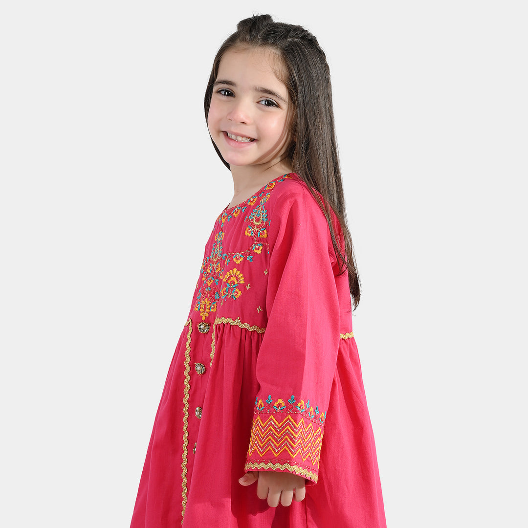 Girls Cotton 2Pcs Razia-Shocking Pink
