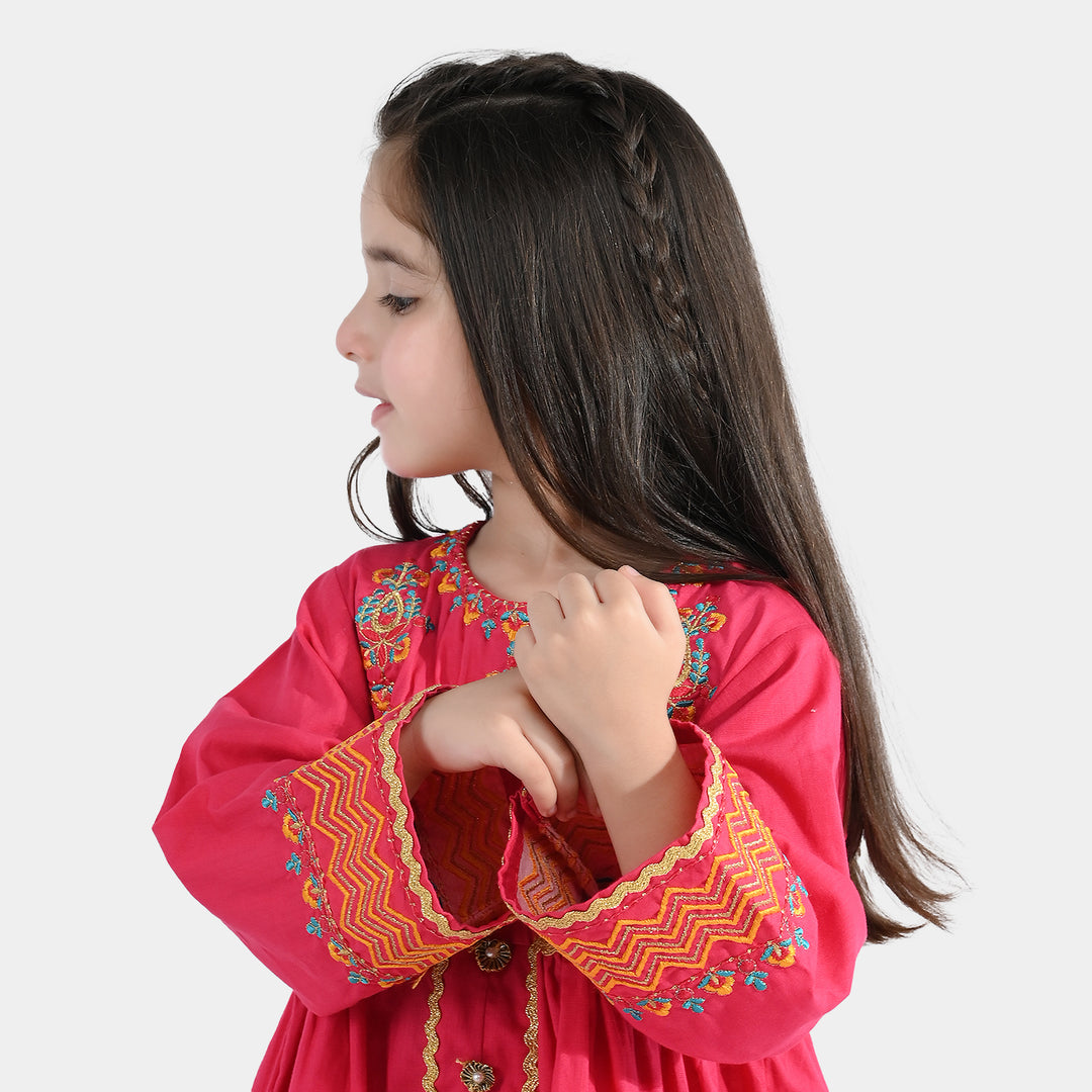Girls Cotton 2Pcs Razia-Shocking Pink