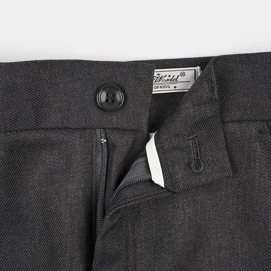 Boys Cotton, Polyester Coat Pant-D.Grey