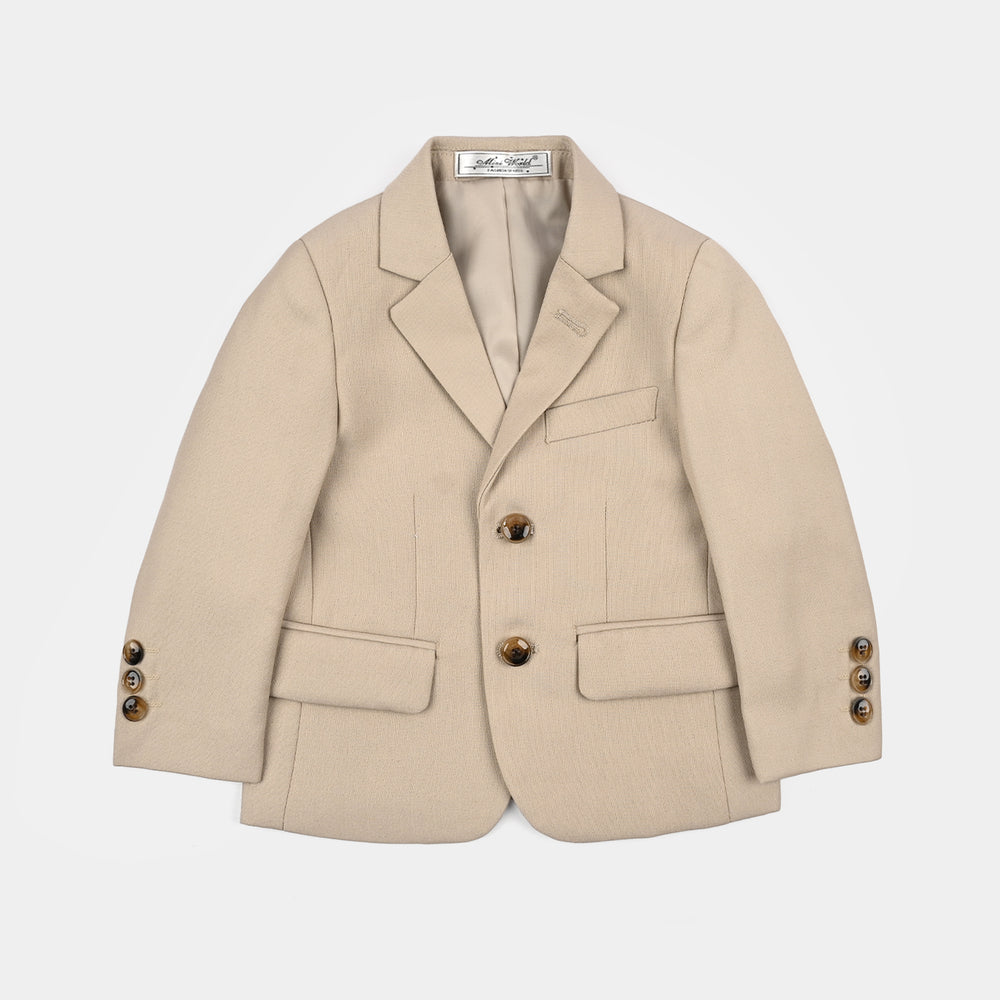 Boys Cotton, Polyester Coat Pant-BEIGE