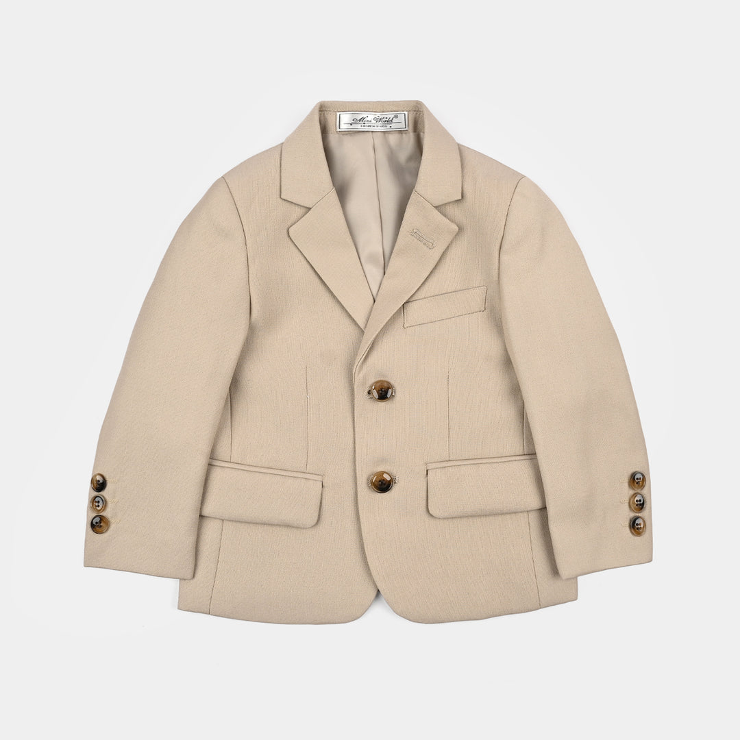 Boys Cotton, Polyester Coat Pant-BEIGE