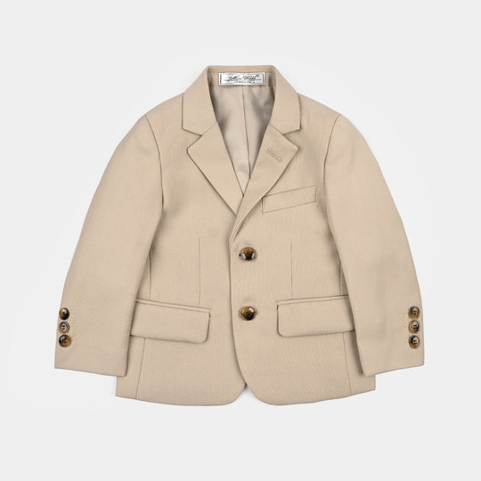 Boys Cotton, Polyester Coat Pant-BEIGE