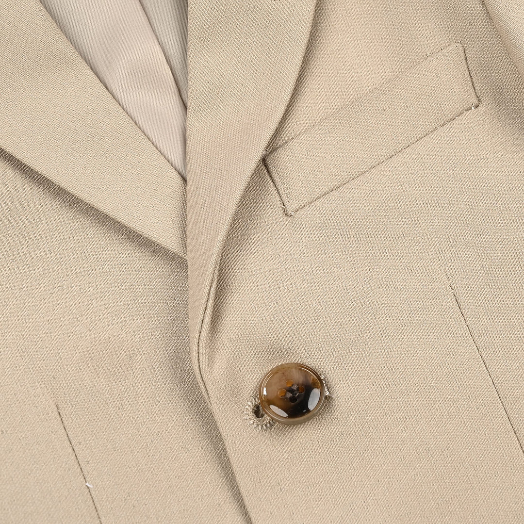 Boys Cotton, Polyester Coat Pant-BEIGE
