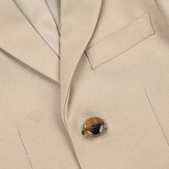 Boys Cotton, Polyester Coat Pant-BEIGE