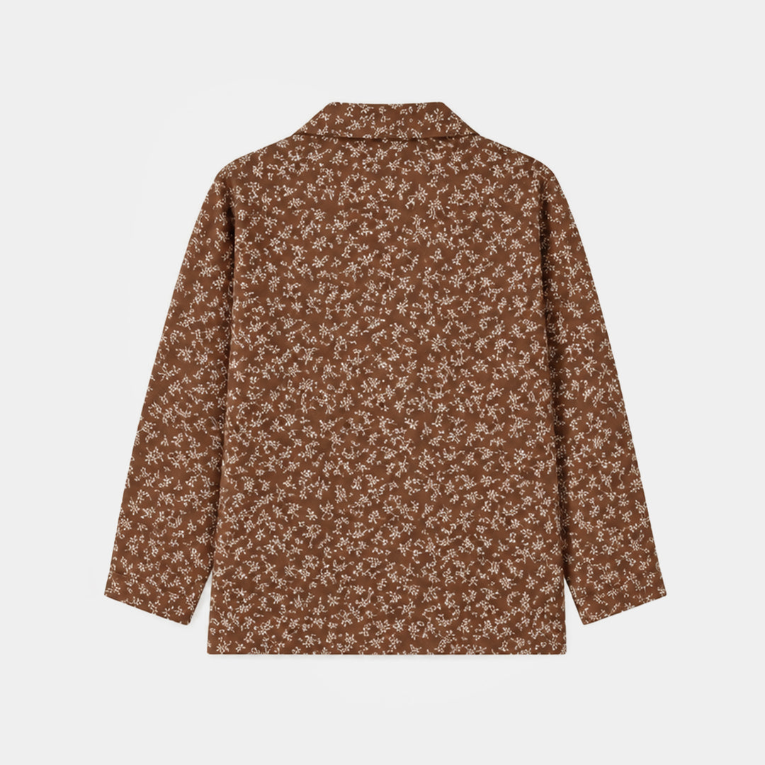 Girls Linen Viscose Nightwear-Fall-BROWN