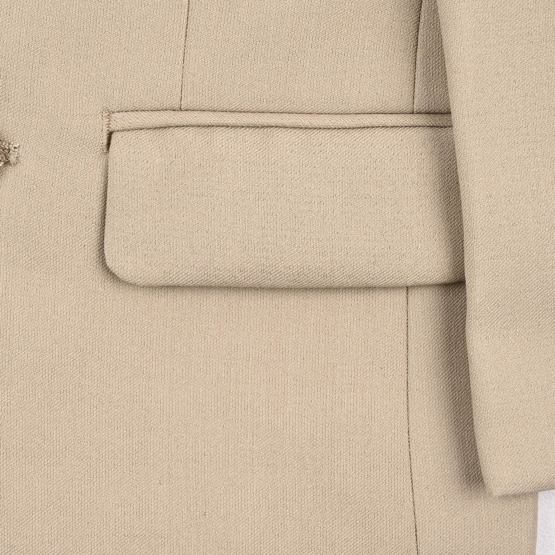 Boys Cotton, Polyester Coat Pant-BEIGE