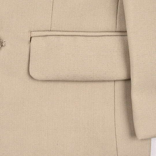 Boys Cotton, Polyester Coat Pant-BEIGE