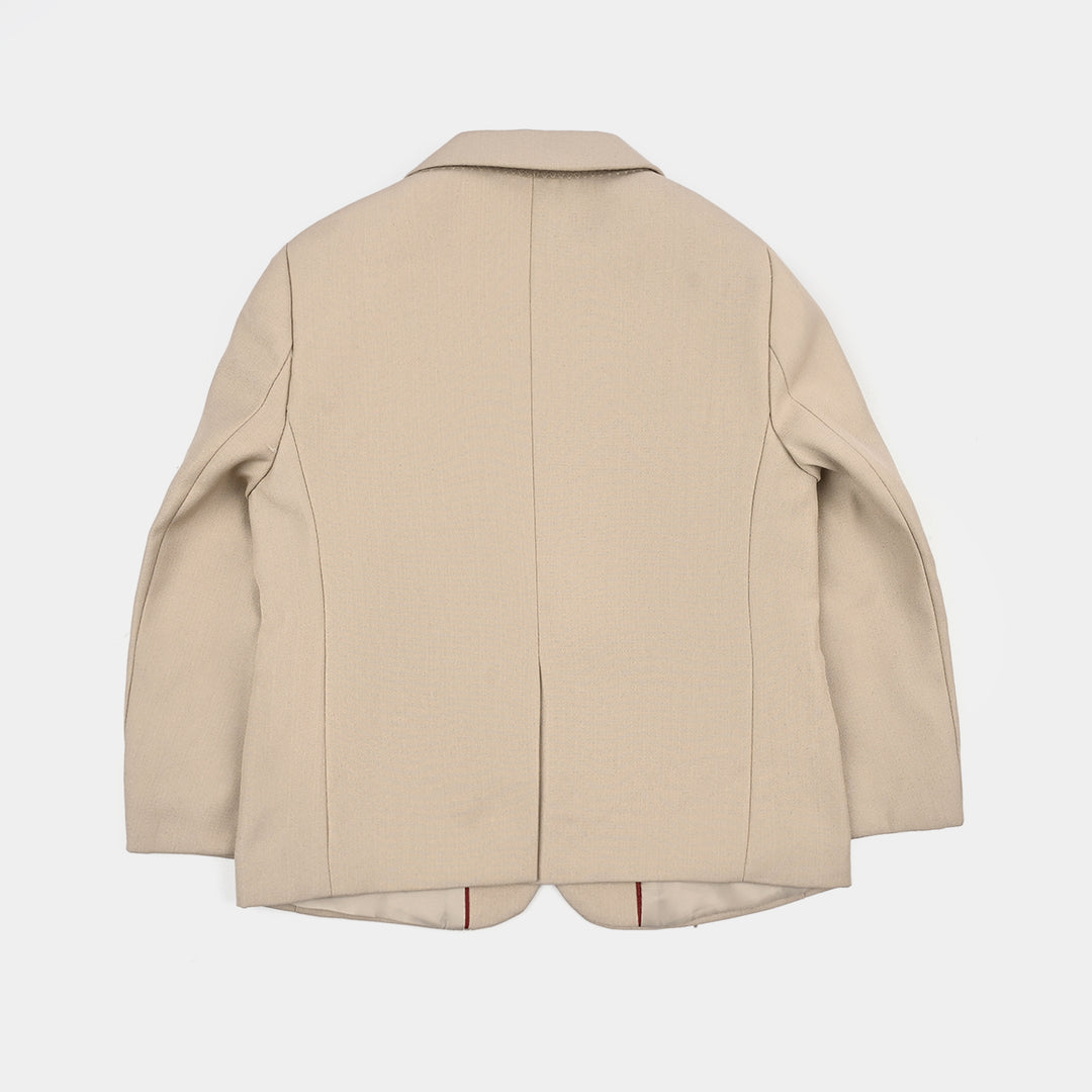 Boys Cotton, Polyester Coat Pant-BEIGE