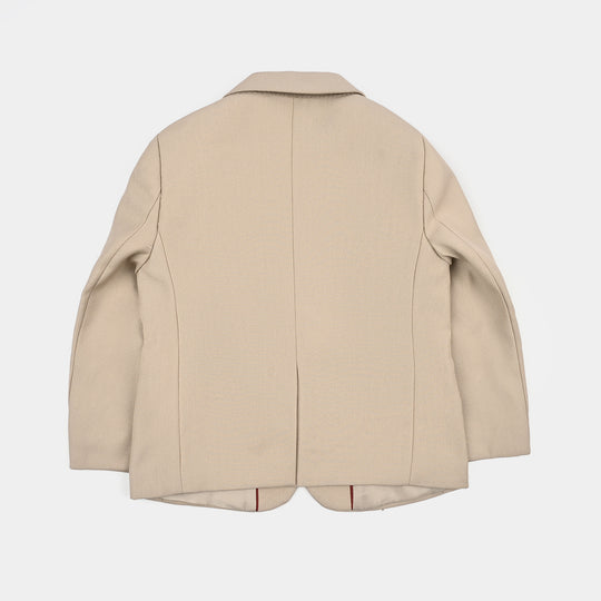 Boys Cotton, Polyester Coat Pant-BEIGE