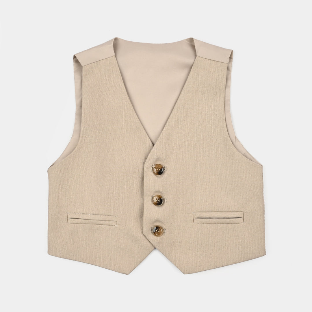 Boys Cotton, Polyester Coat Pant-BEIGE
