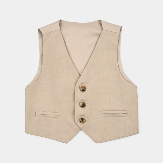 Boys Cotton, Polyester Coat Pant-BEIGE