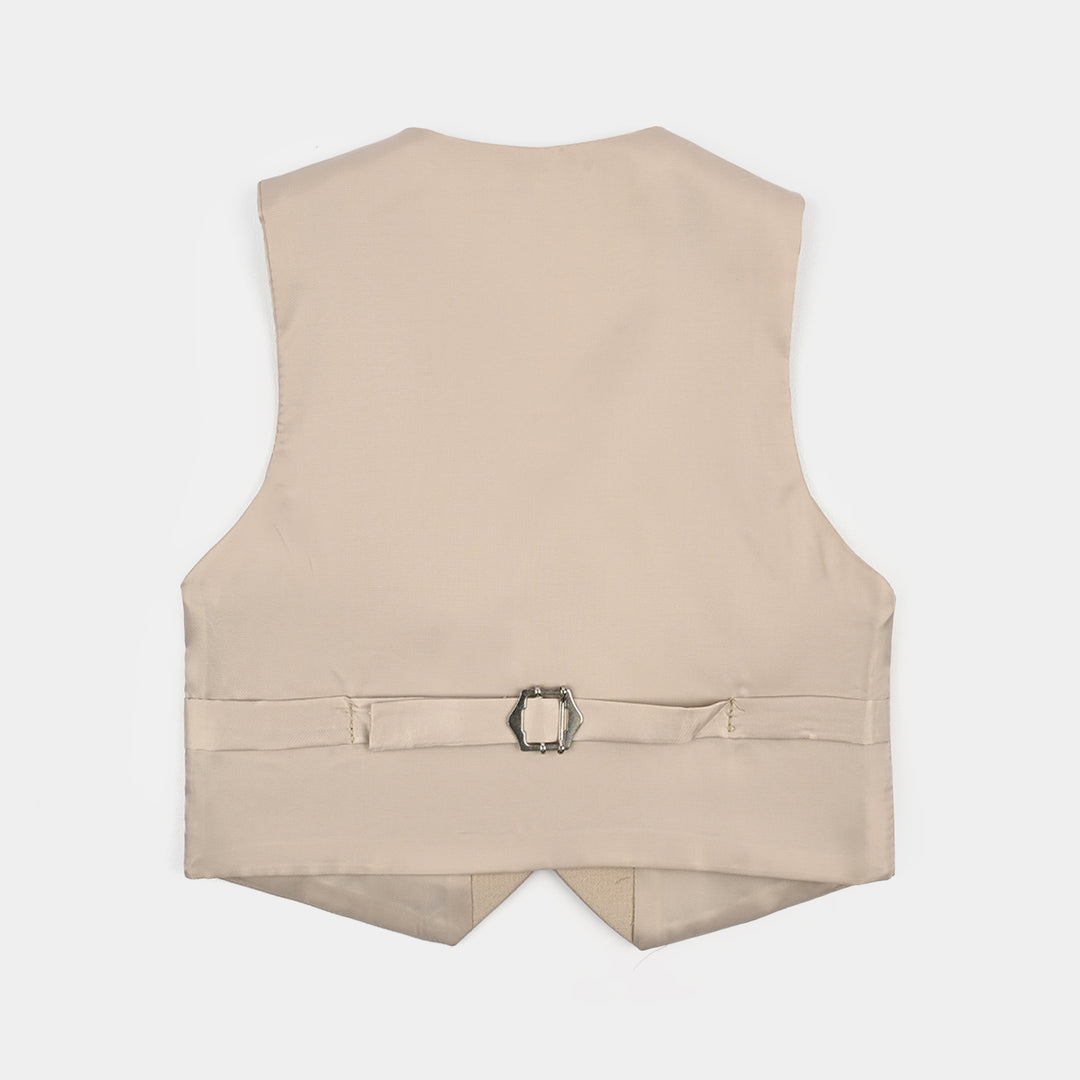 Boys Cotton, Polyester Coat Pant-BEIGE