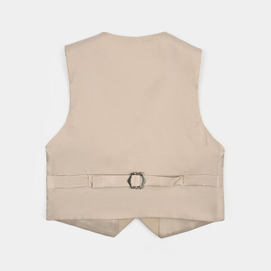 Boys Cotton, Polyester Coat Pant-BEIGE