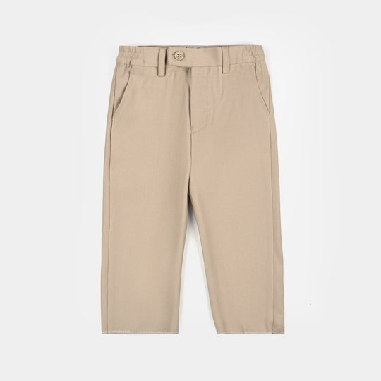 Boys Cotton, Polyester Coat Pant-BEIGE