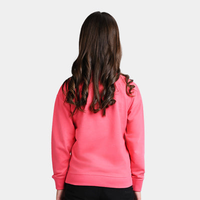 Girls Fleece Sweatshirt Character-Hot Pink