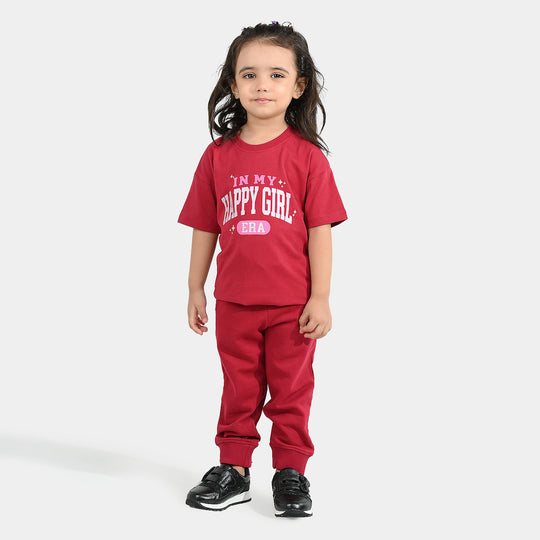 Girls Jersey/Terry 2Piece Suit Happy Girl-Rio.Red