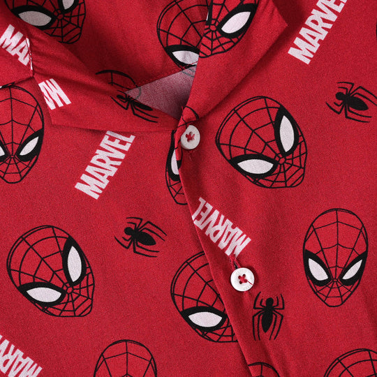 Boys Linen Viscose Nightwear-Character-RED