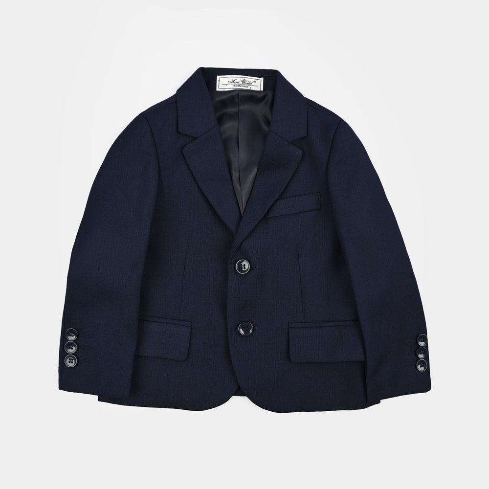 Boys Cotton, Polyester Coat Pant-Navy Blue
