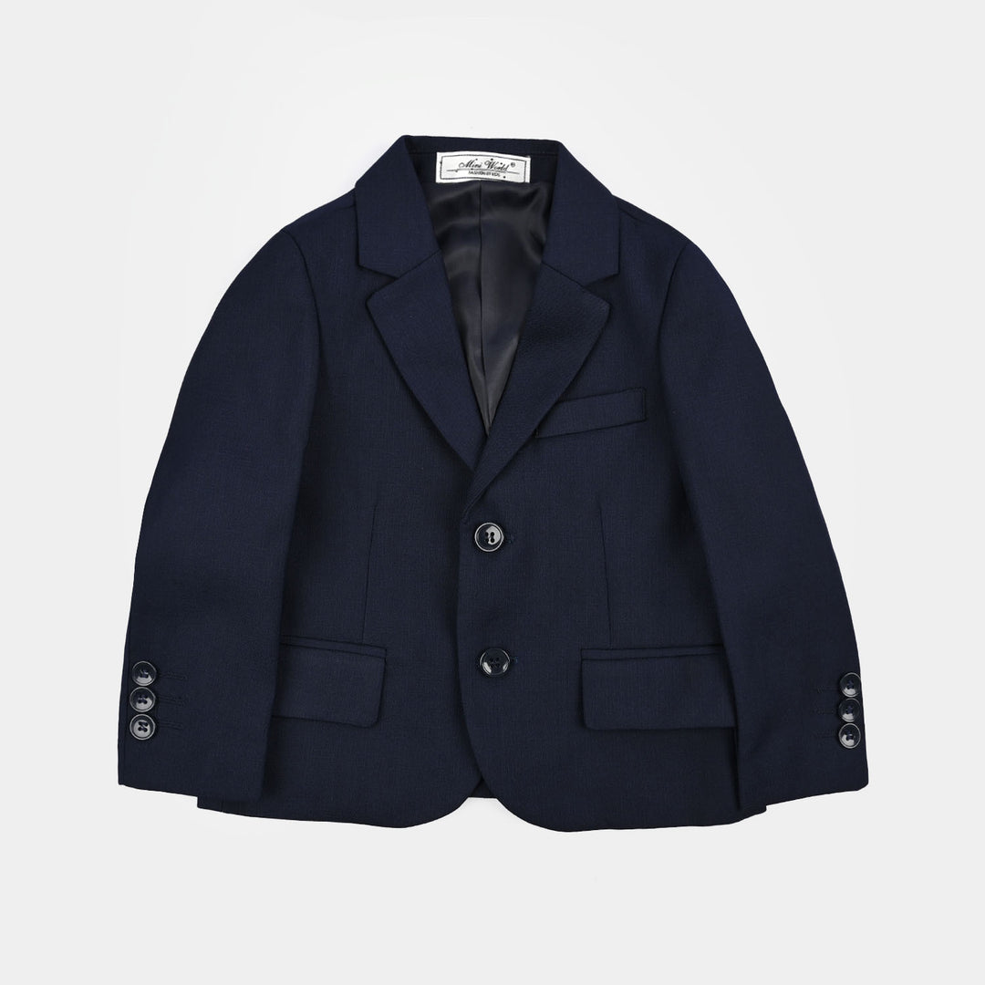 Boys Cotton, Polyester Coat Pant-Navy Blue