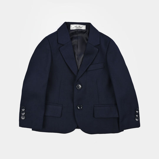 Boys Cotton, Polyester Coat Pant-Navy Blue