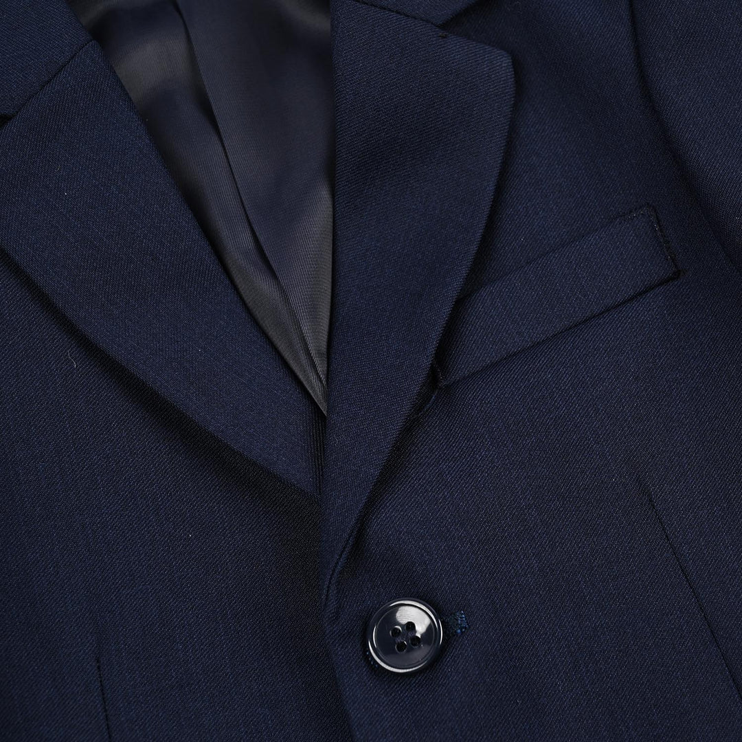 Boys Cotton, Polyester Coat Pant-Navy Blue