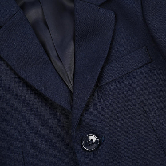 Boys Cotton, Polyester Coat Pant-Navy Blue