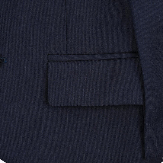 Boys Cotton, Polyester Coat Pant-Navy Blue