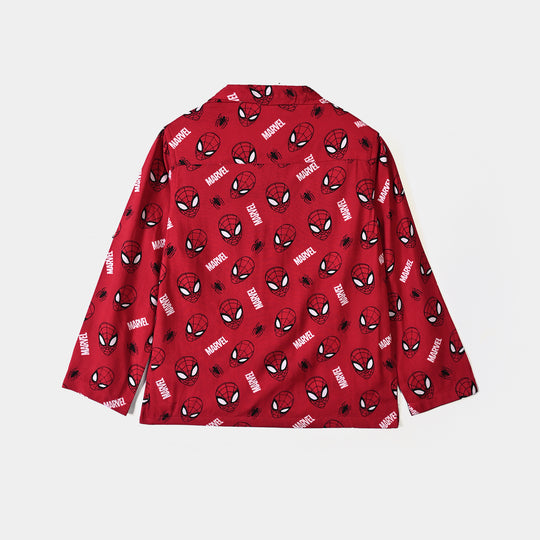 Boys Linen Viscose Nightwear-Character-RED