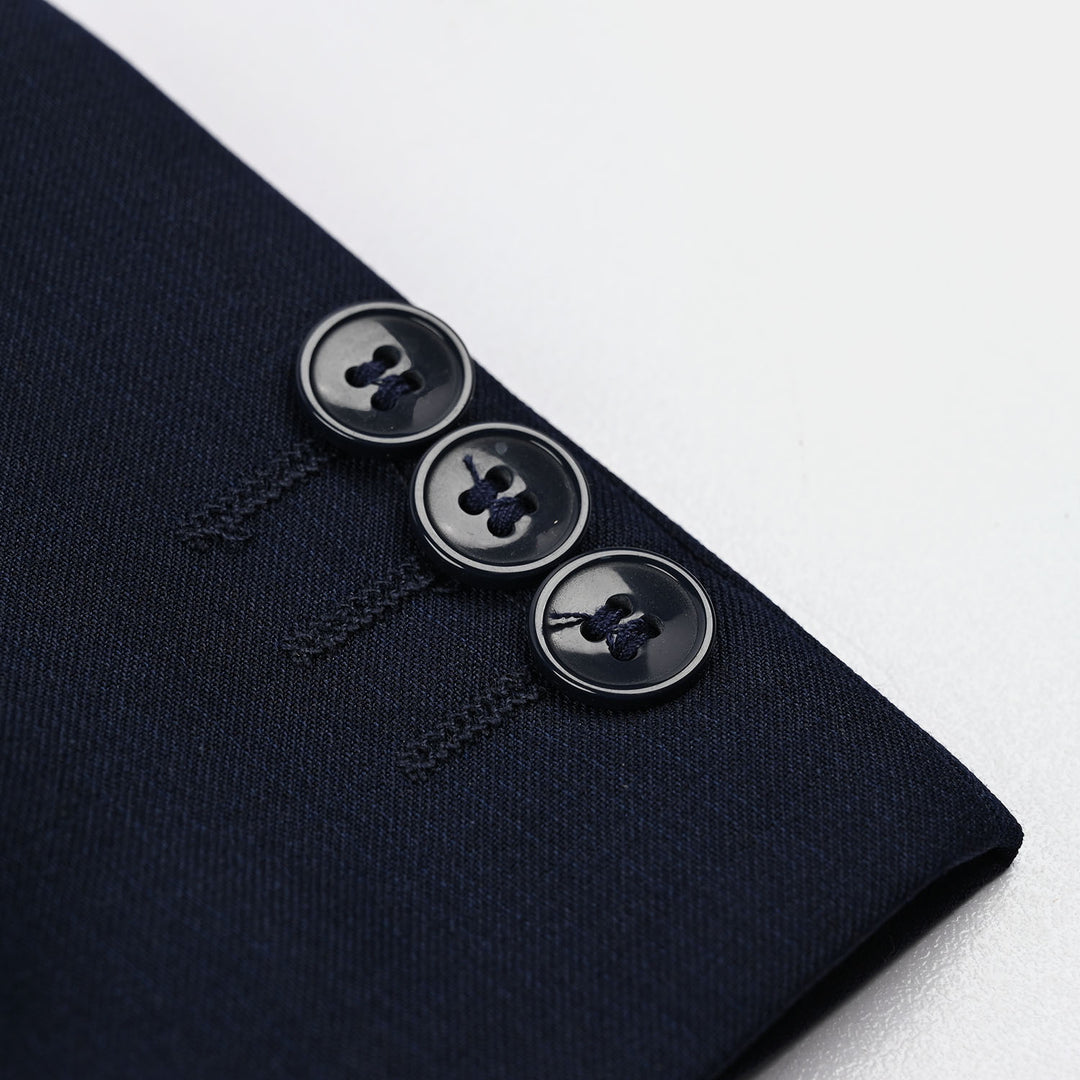 Boys Cotton, Polyester Coat Pant-Navy Blue