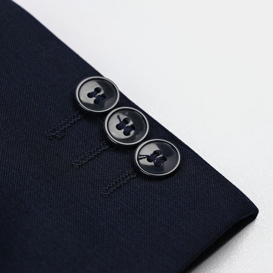Boys Cotton, Polyester Coat Pant-Navy Blue