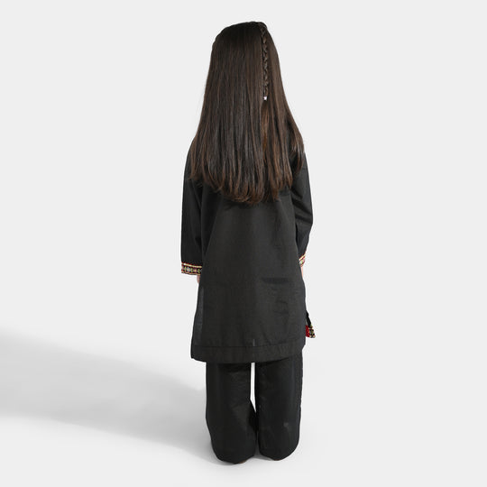 Girls Jacquard 3Pcs Nazreen-BLACK