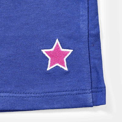 Girls Cotton Terry Short Star-N.Peony