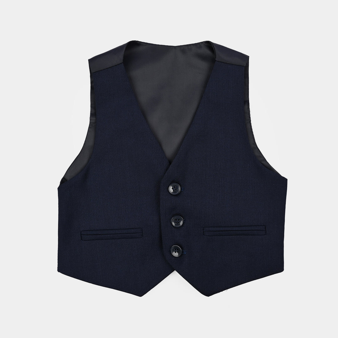 Boys Cotton, Polyester Coat Pant-Navy Blue
